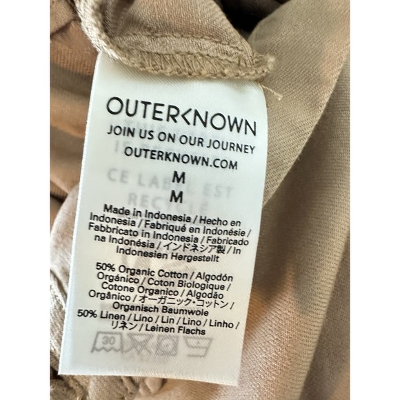 Outerknown S.E.A. Suit Women's Button Front Jumpsuit Linen Blend Sz M Tan NWOT - Picture 11 of 11